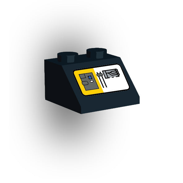 Control Panel 2x2 45 Degree Slope: Black Control Panel 1