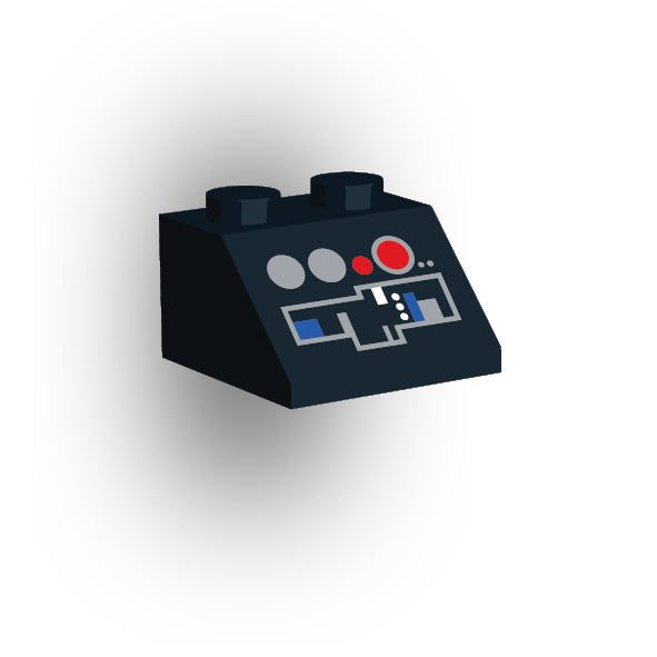 Control Panel 2x2 45 Degree Slope: Black Control Panel 4