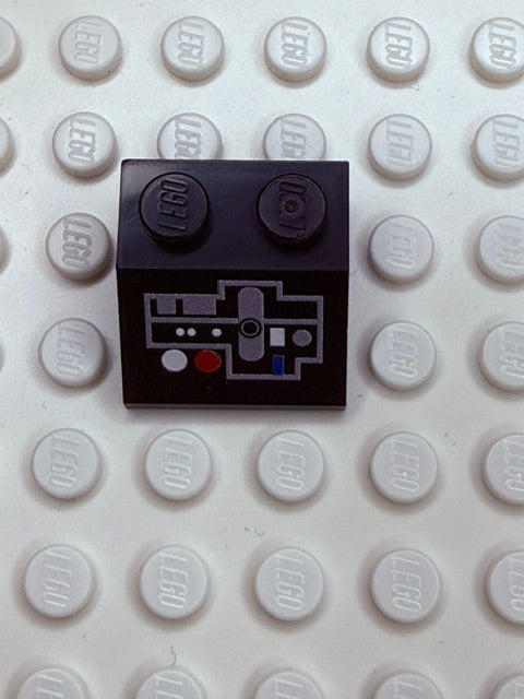 Control Panel 2x2 45 Degree Slope: Black Control Panel 6
