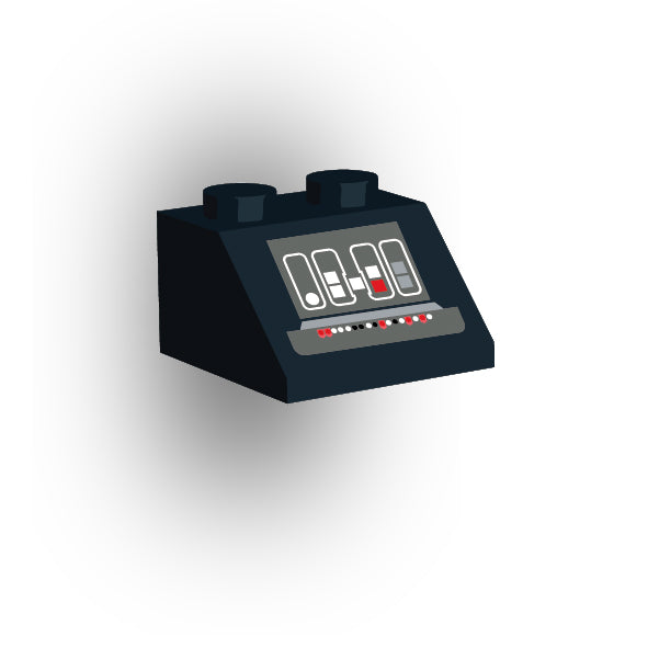 Control Panel 2x2 45 Degree Slope: Black Control Panel 7
