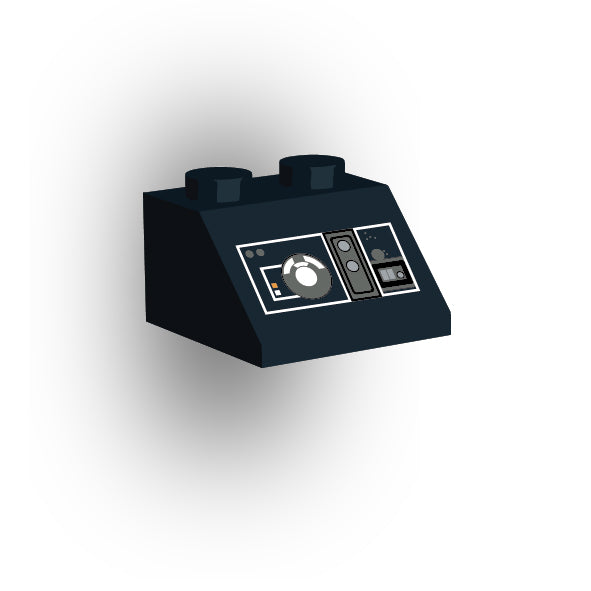 Control Panel 2x2 45 Degree Slope: Black Control Panel 8