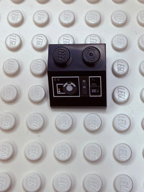 Control Panel 2x2 45 Degree Slope: Black Control Panel 8