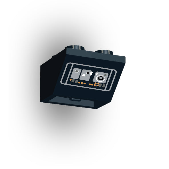 Control Panel 2x2 45 Degree Inverted Slope: Black Control Panel 2