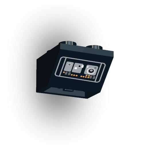 Control Panel 2x2 45 Degree Inverted Slope: Black Control Panel 2