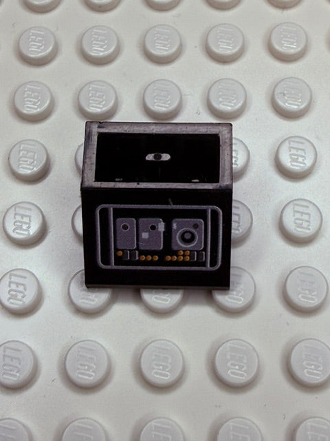 Control Panel 2x2 45 Degree Inverted Slope: Black Control Panel 2