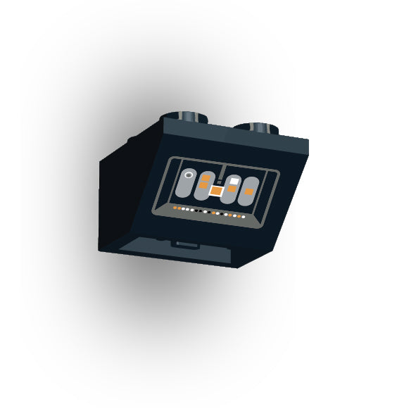 Control Panel 2x2 45 Degree Inverted Slope: Black Control Panel 3