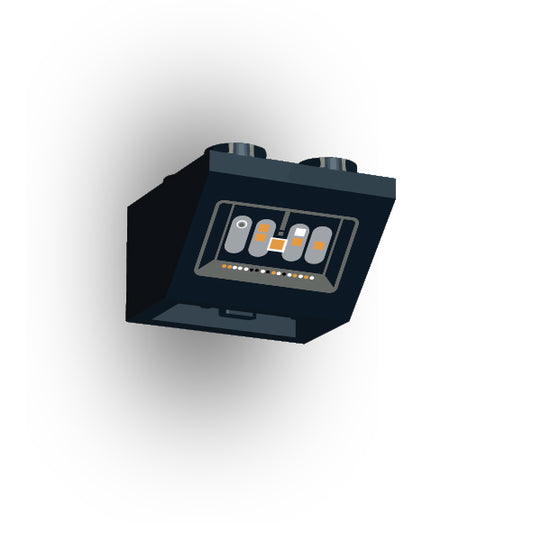 Control Panel 2x2 45 Degree Inverted Slope: Black Control Panel 3