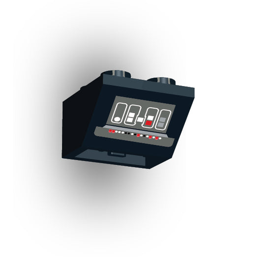 Control Panel 2x2 45 Degree Inverted Slope: Black Control Panel 7