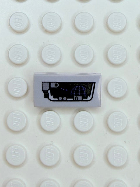 Control Panel 1x2 Tile: Light Bluiish Gray Control Panel 1