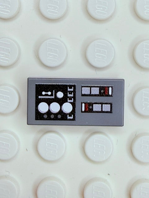 Control Panel 1x2 Tile: Dark Bluiish Gray Control Panel 10