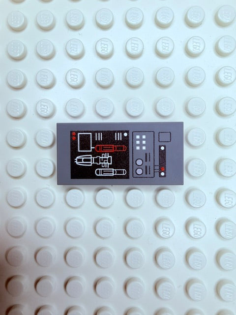 Control Panel 2x4 Tile: Dark Bluish Gray Control Panel 1