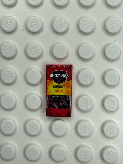 Food Snacks and Drinks 1x2 Tile: Bricky Links Tereyaki Beef Jerky