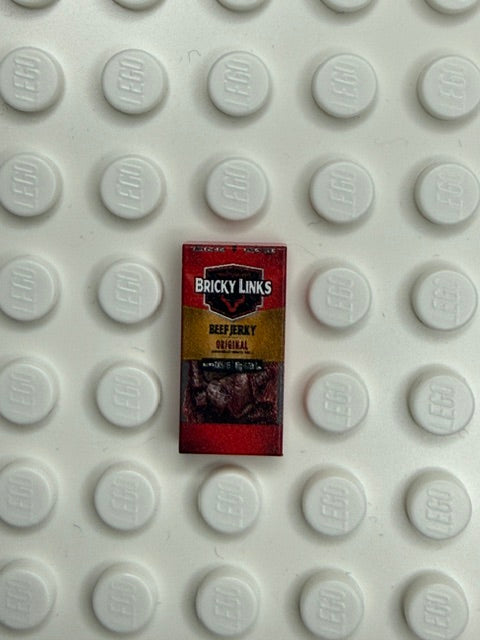 Food Snacks and Drinks 1x2 Tile: Bricky Links Original Beef Jerky