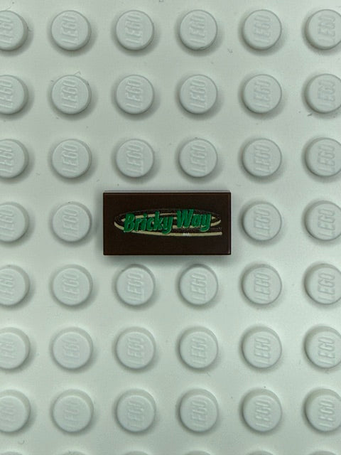 Food Snacks and Drinks 1x2 Tile: Bricky Way Candy Bar