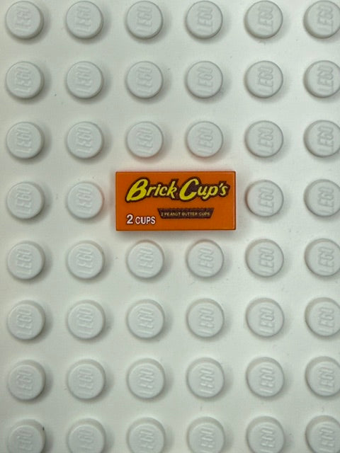 Food Snacks and Drinks 1x2 Tile: Brick Cups Choclate and Peanut Butter