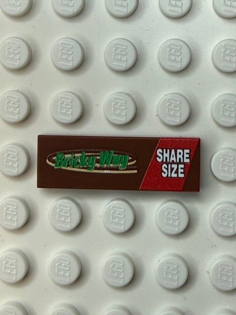 Food Snacks and Drinks 1x3 Tile: Bricky Way Candy Bar Share Size