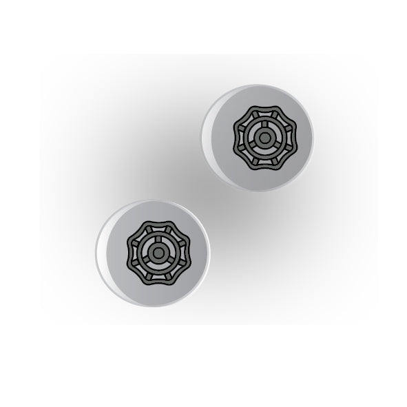 Valves 1x1 Clear Round Tile: Style 4