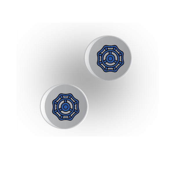 Valves 1x1 Clear Round Tile: Style 4