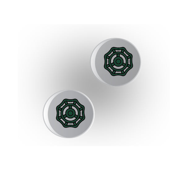 Valves 1x1 Clear Round Tile: Style 4