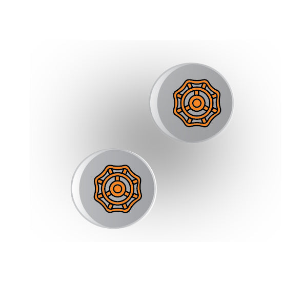 Valves 1x1 Clear Round Tile: Style 4