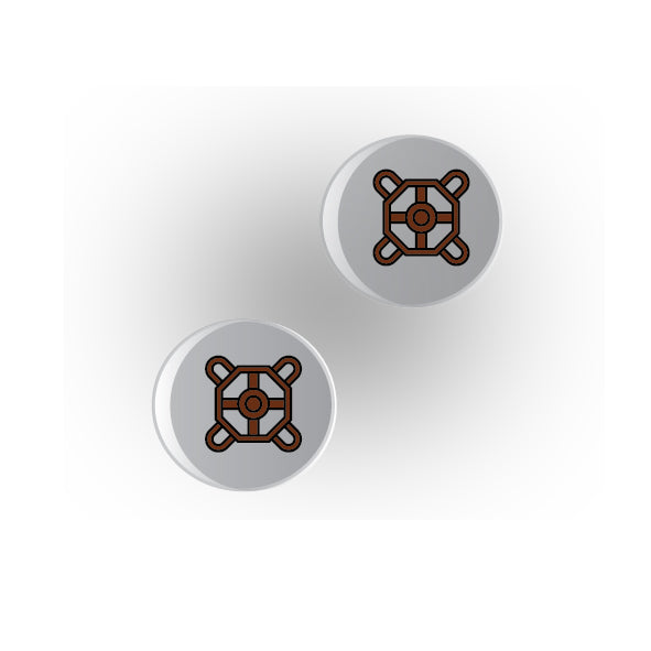 Valves 1x1 Clear Round Tile: Style 10