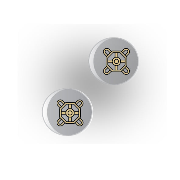 Valves 1x1 Clear Round Tile: Style 10