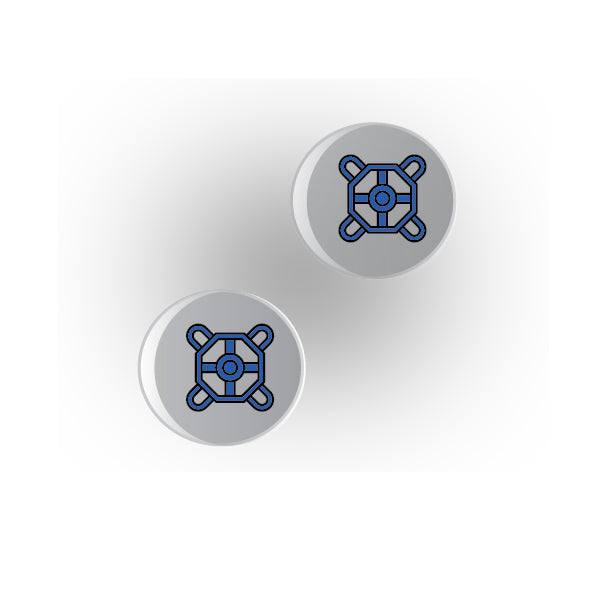 Valves 1x1 Clear Round Tile: Style 10