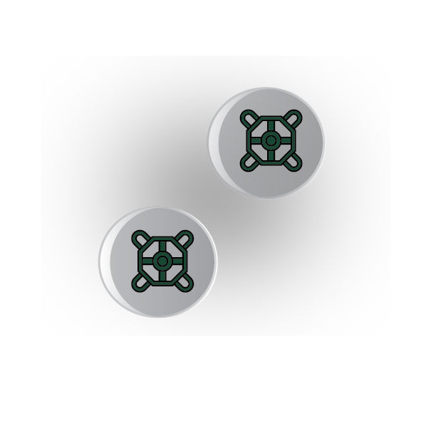 Valves 1x1 Clear Round Tile: Style 10