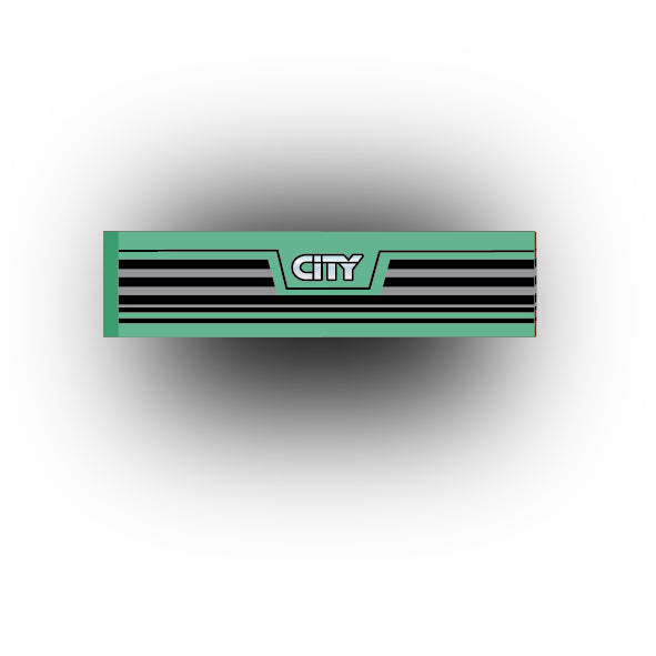 Car And Truck 1x4 Tile: City Front Grill (Multiple Colors)