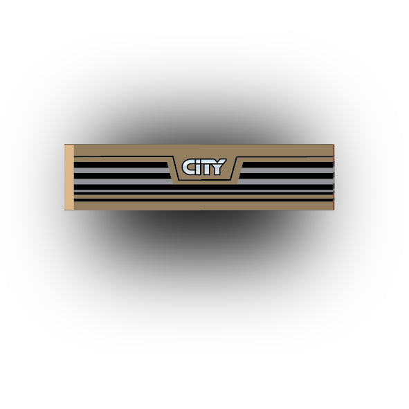 Car And Truck 1x4 Tile: City Front Grill (Multiple Colors)
