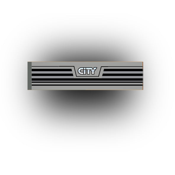 Car And Truck 1x4 Tile: City Front Grill (Multiple Colors)