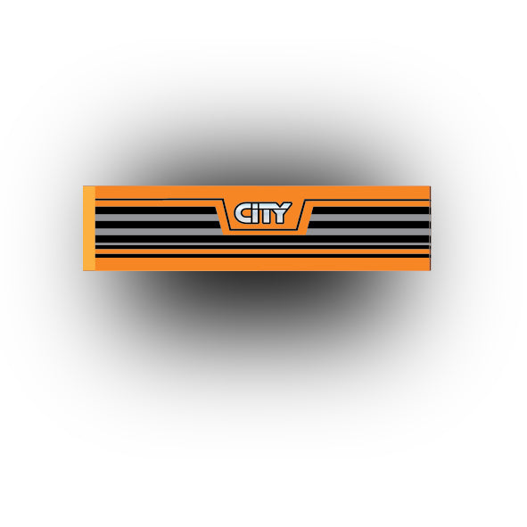 Car And Truck 1x4 Tile: City Front Grill (Multiple Colors)