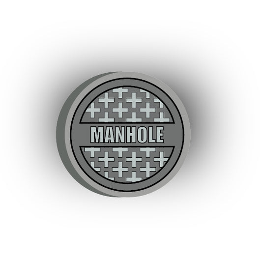 UV Printed City Details 3x3 Tile: Manhole Cover Style 1