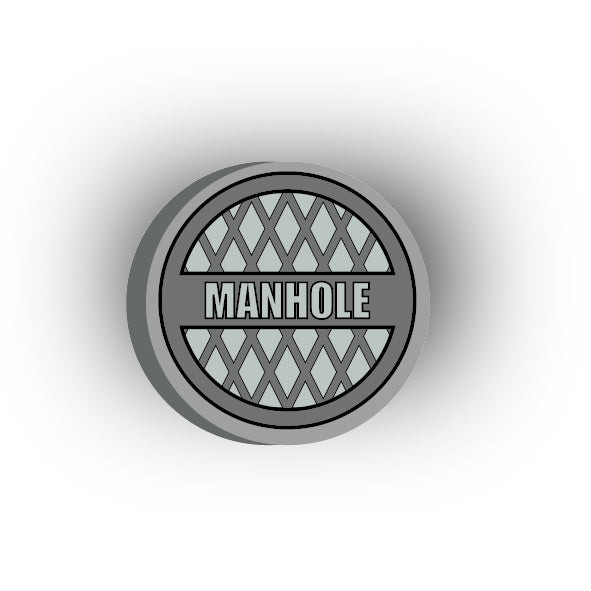 UV Printed City Details 3x3 Tile: Manhole Cover Style 2