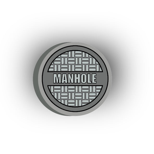 UV Printed City Details 3x3 Tile: Manhole Cover Style 3