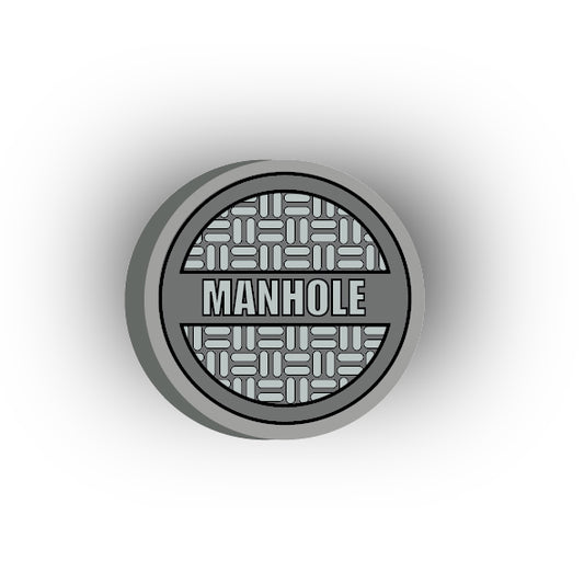 UV Printed City Details 3x3 Tile: Manhole Cover Style 3