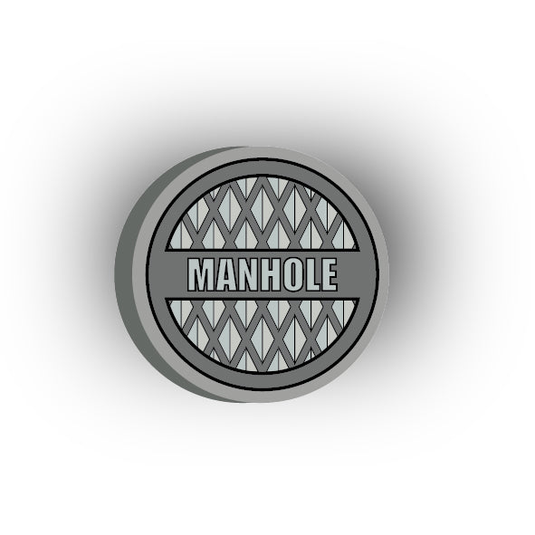UV Printed City Details 3x3 Tile: Manhole Cover Style 4