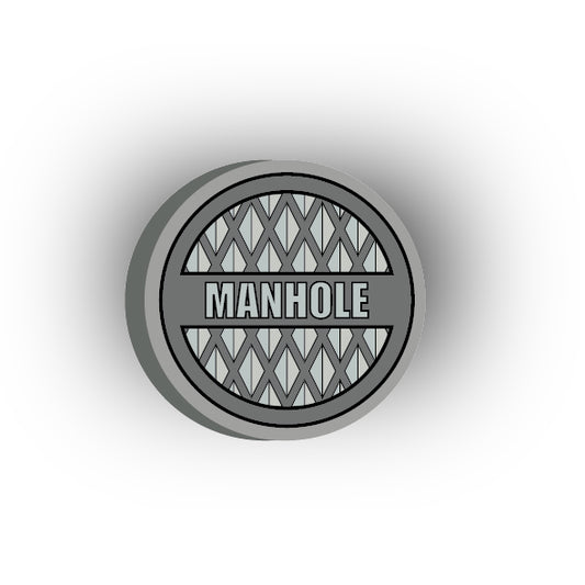 UV Printed City Details 3x3 Tile: Manhole Cover Style 4