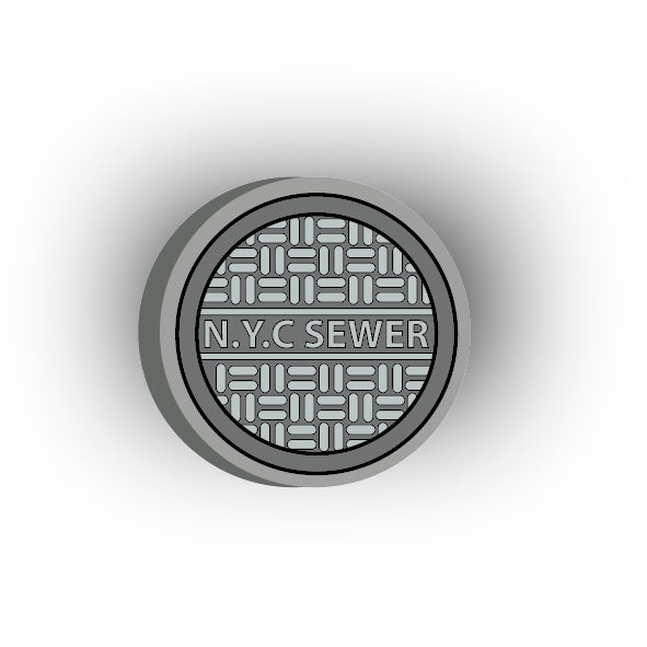 UV Printed City Details 3x3 Tile: Manhole Cover Style 8 NYC