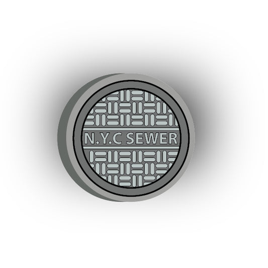 UV Printed City Details 3x3 Tile: Manhole Cover Style 8 NYC