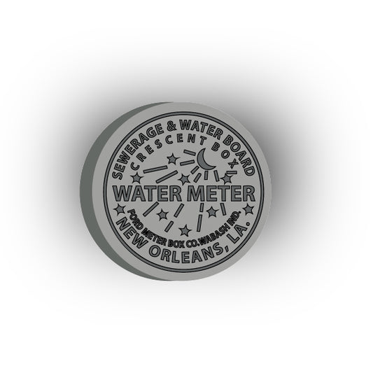 UV Printed City Details 3x3 Tile: Manhole Cover Style 10 Water