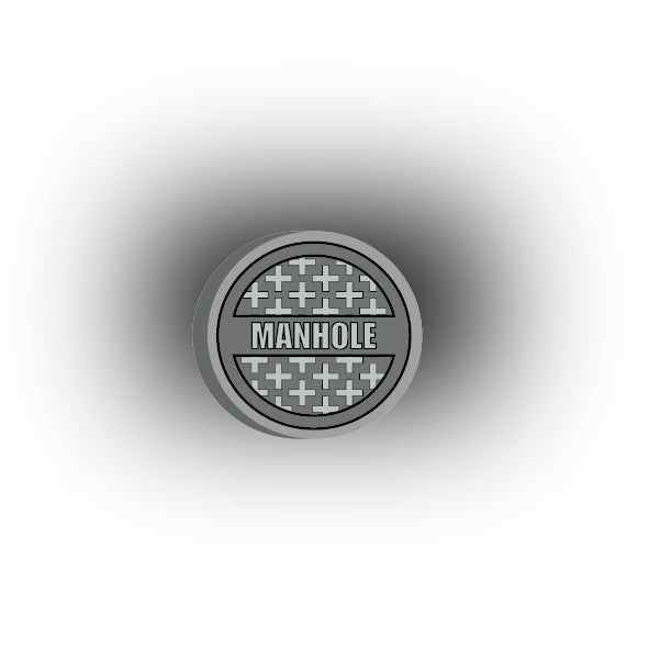 UV Printed City Details 2x2 Tile: Manhole Cover Style 1
