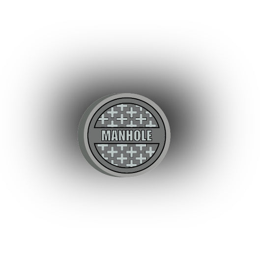 UV Printed City Details 2x2 Tile: Manhole Cover Style 1