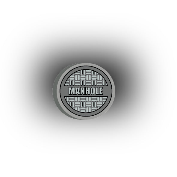 UV Printed City Details 2x2 Tile: Manhole Cover Style 3