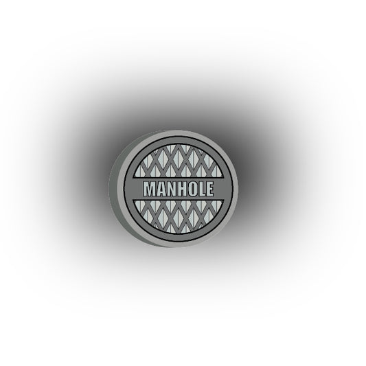 UV Printed City Details 2x2 Tile: Manhole Cover Style 4