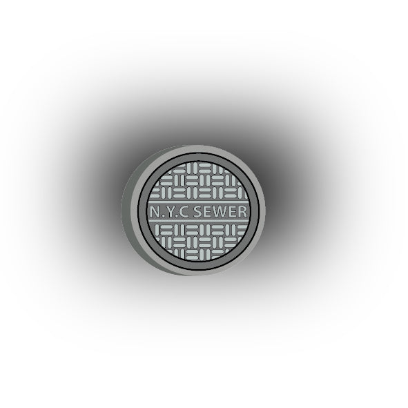 UV Printed City Details 2x2 Tile: Manhole Cover Style 8 NYC