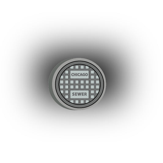 UV Printed City Details 2x2 Tile: Manhole Cover Style 9 CHI