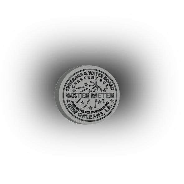 UV Printed City Details 2x2 Tile: Manhole Cover Style 10 Water