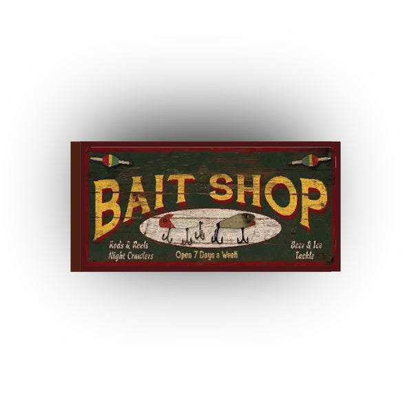 UV Printed Signs 2x4 Tile: Vintage Bait Shop