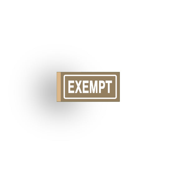 License Plate 1x2 Tile: Exempt (Multiple Colors)